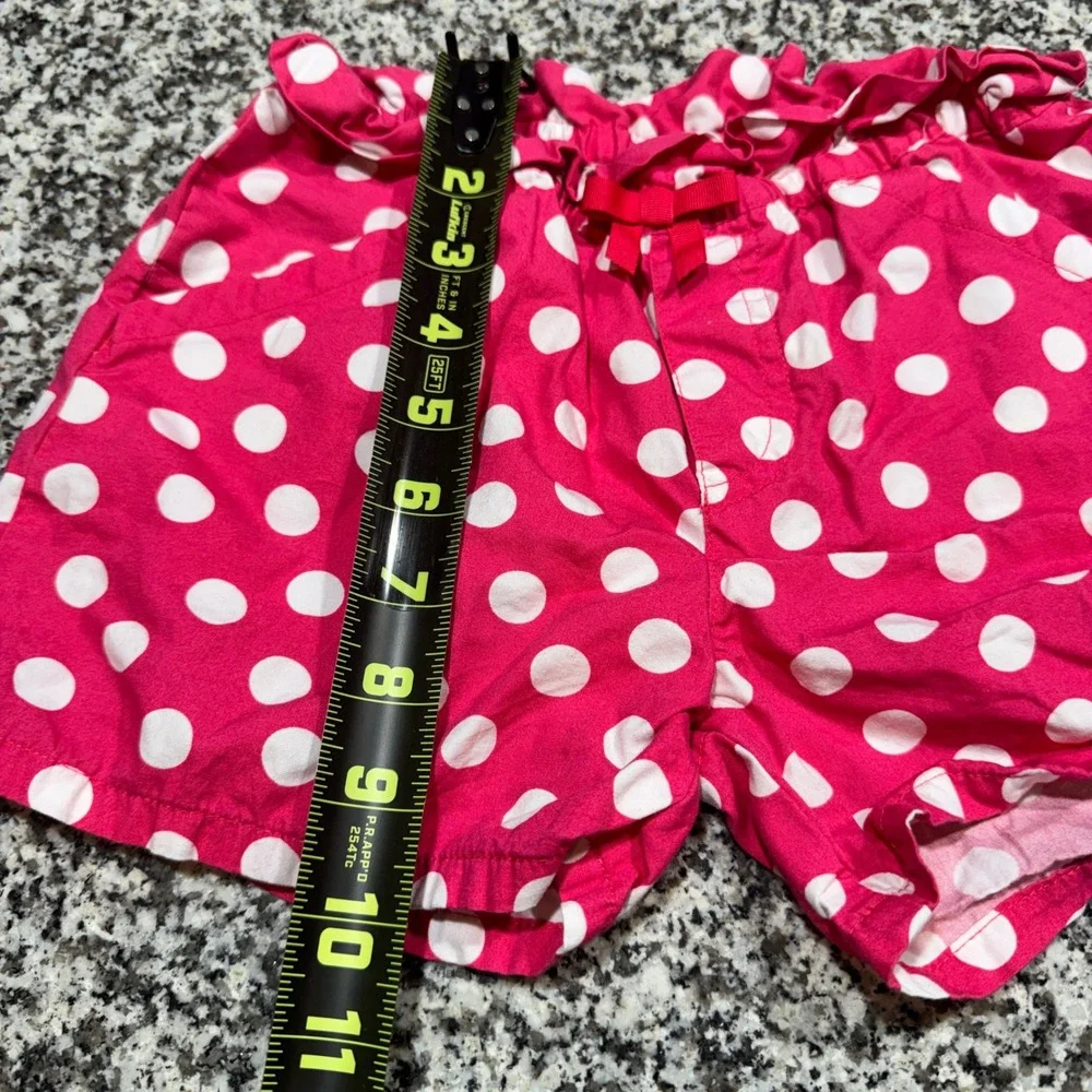 Gymboree Polka Dot Shorts Girls Size 8 Pink White Cotton Paperbag Waist Preppy